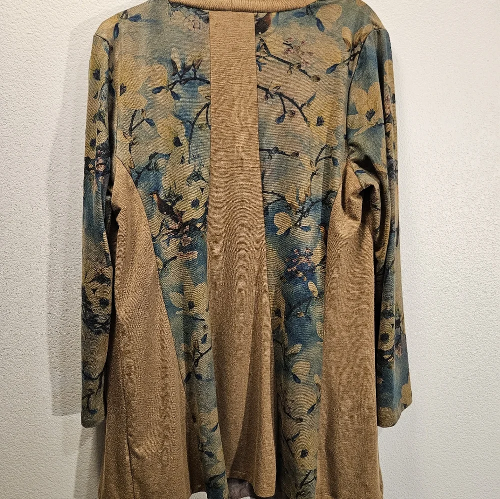 Soft Surroundings Tea Gardens Printed Floral Open Cardigan Women Size XL - Picture 6 of 6